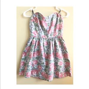 STRAPLESS Floral Mini Dress